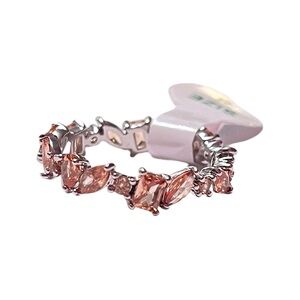 Bomb Party She’s A Classic Beauty Dark Smokey Topaz Rhodium Plated Ring Size 8